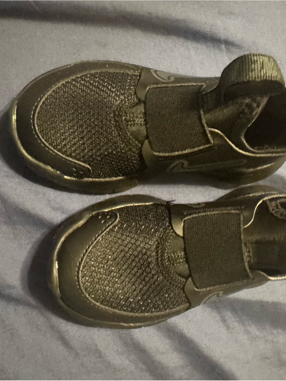 Nike Kids Black Slip-On Sneakers with Hook Strap